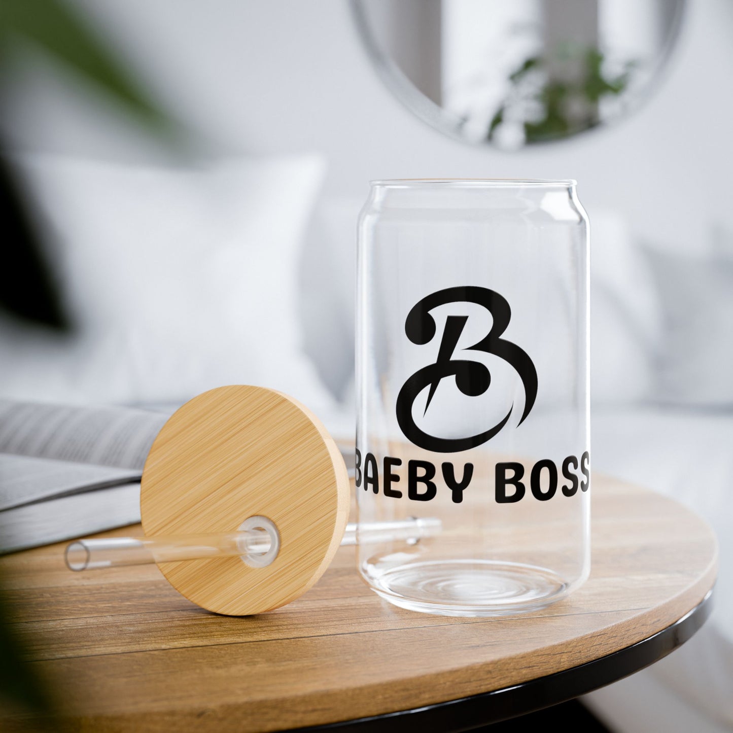 Baeby Boss Sipper Glass, 16oz - Stylish Drinkware Black