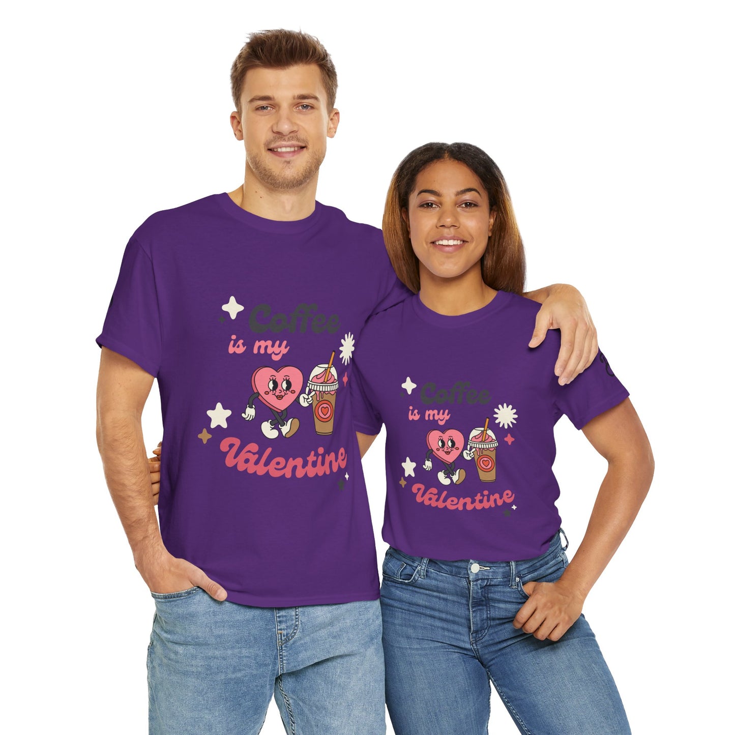 Coffee Is My Valentine Tee - Cute Unisex Cotton Shirt for Coffee Lovers