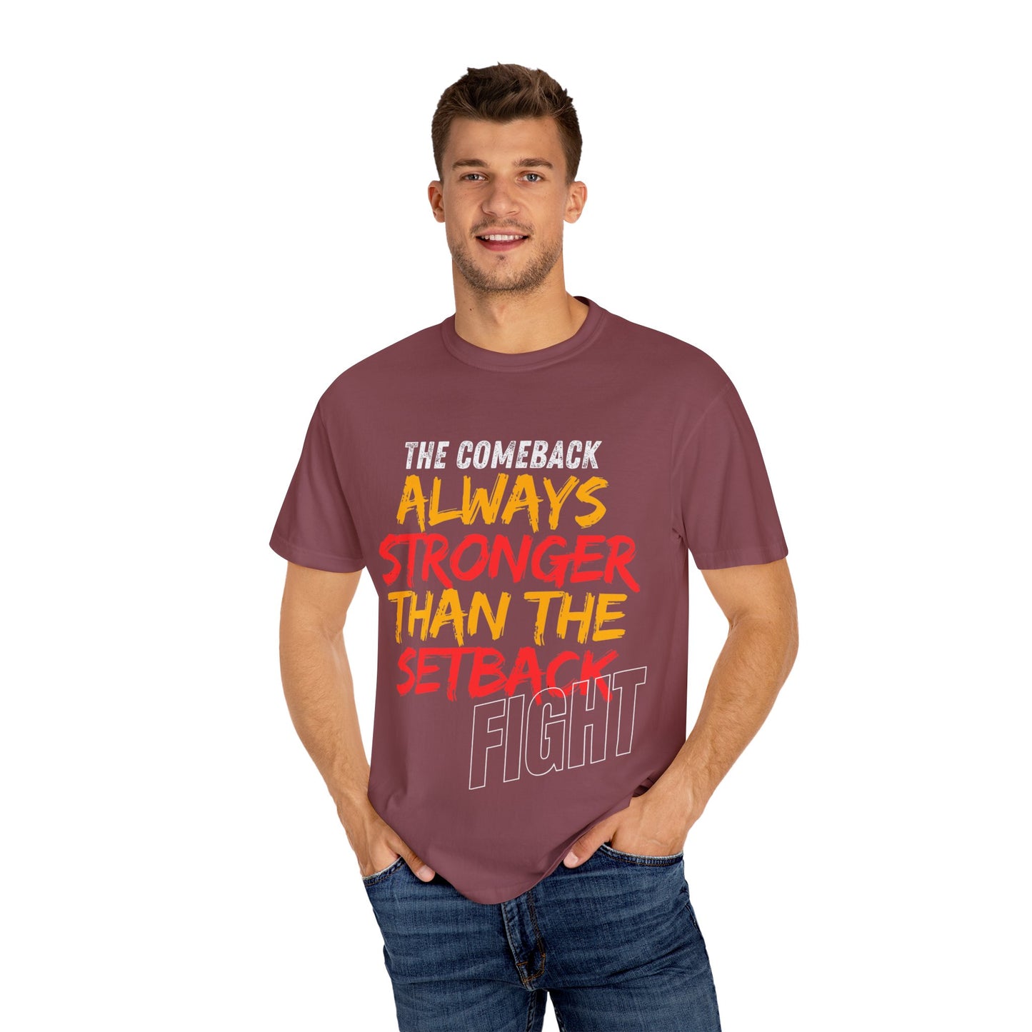 'Always Stronger Than The Setback'. Inspirational Unisex T-Shirt -
