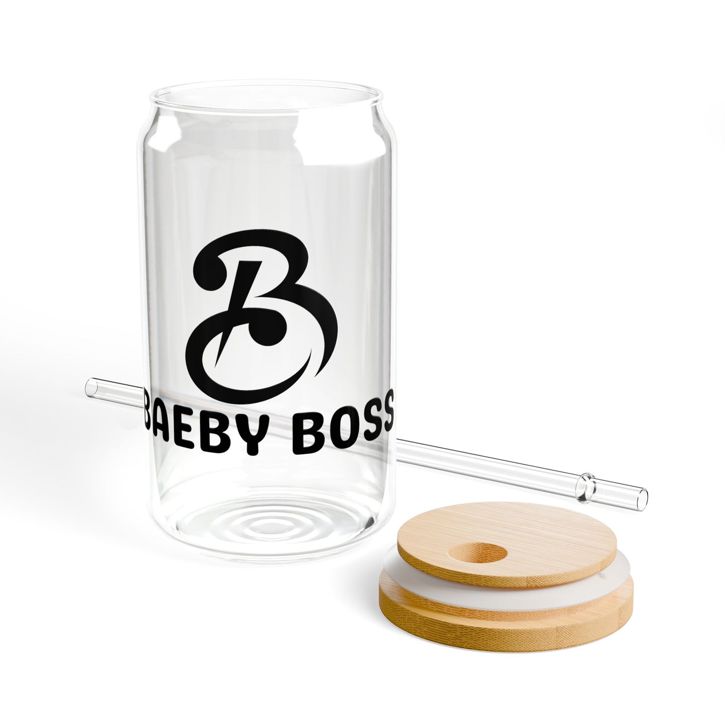 Baeby Boss Sipper Glass, 16oz - Stylish Drinkware Black