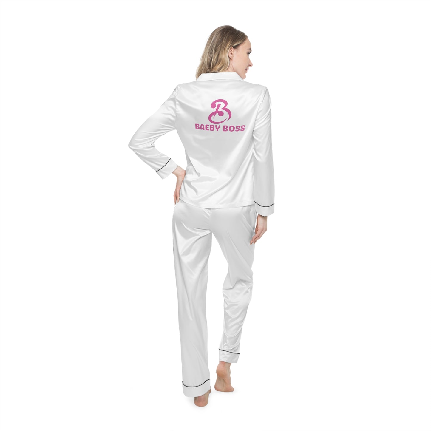Baeby Boss Women's Satin Pajamas (white)