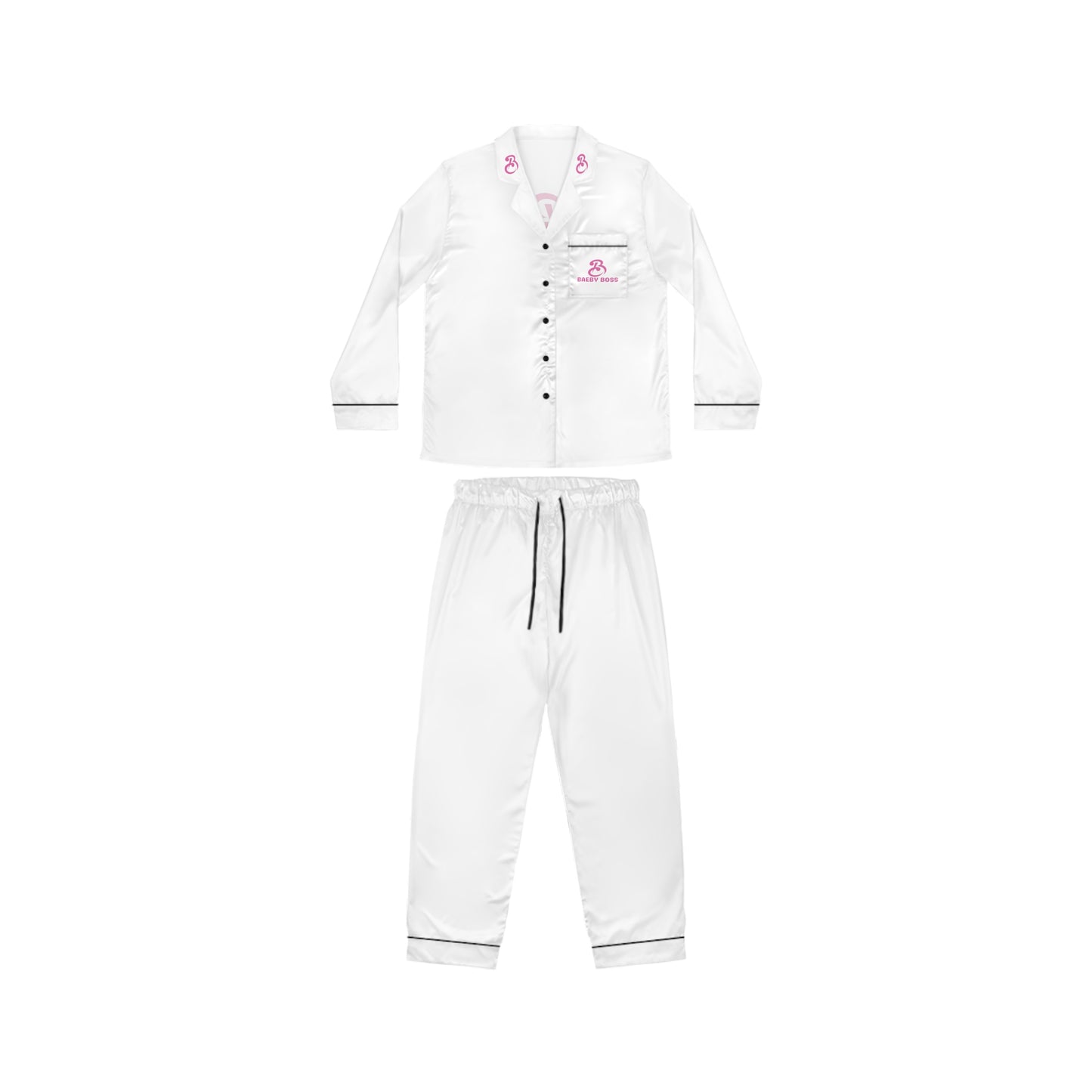 Baeby Boss Women's Satin Pajamas (white)