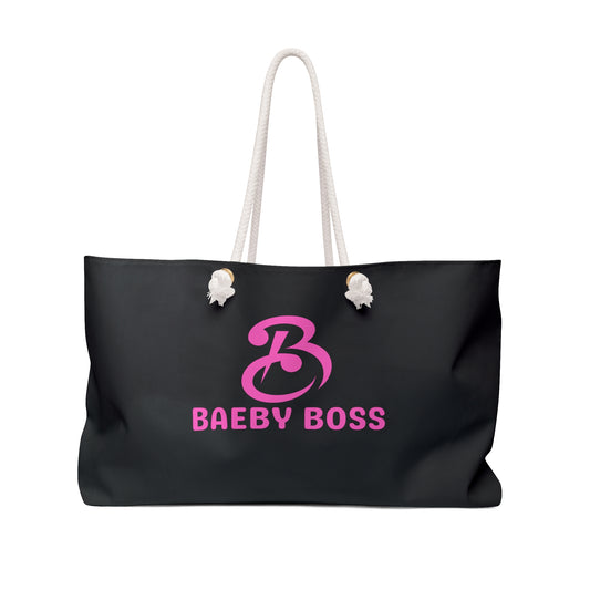 Baeby Boss Tote - Chic Weekender Bag Black pink