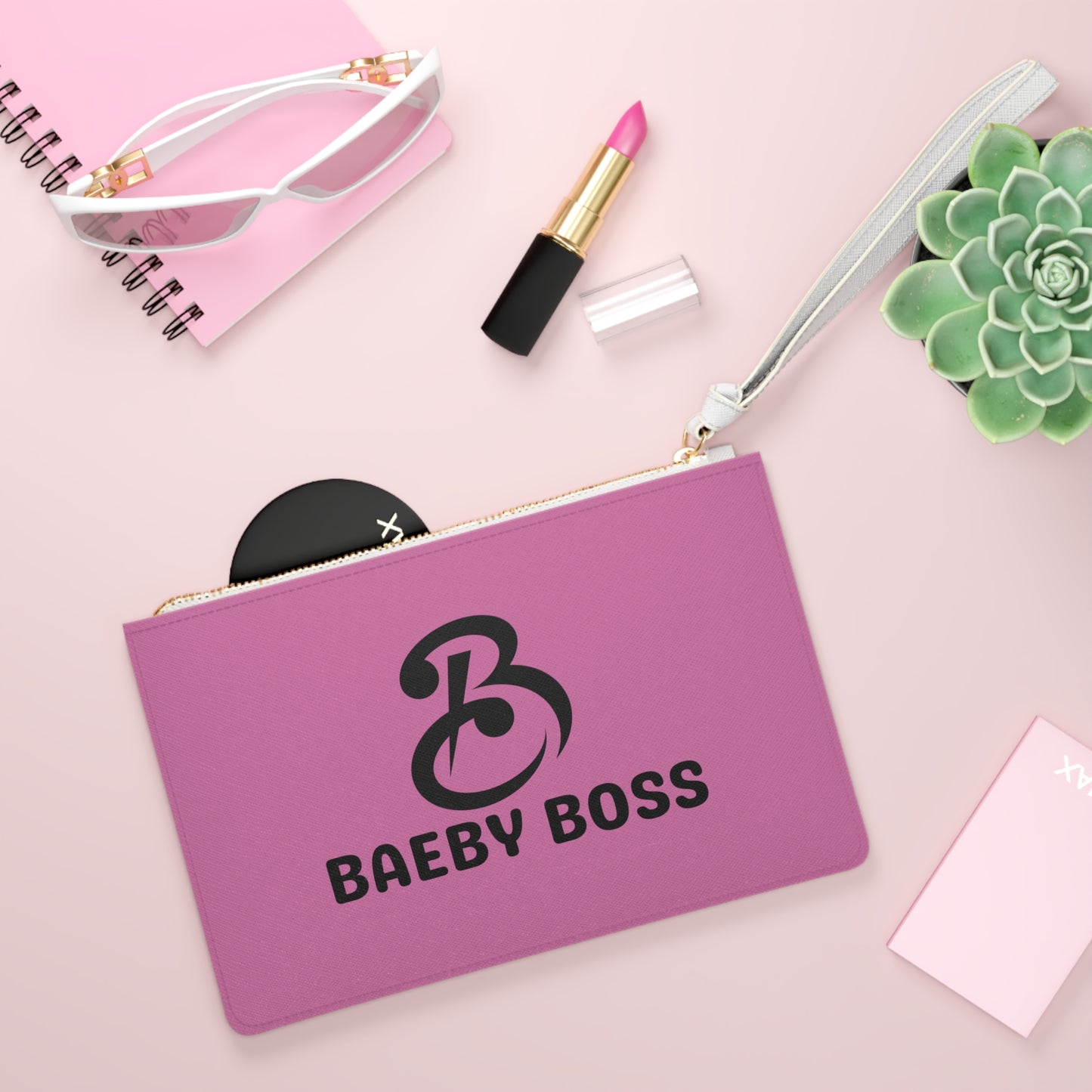 Baeby Boss Stylish Clutch Bag - Pink Black