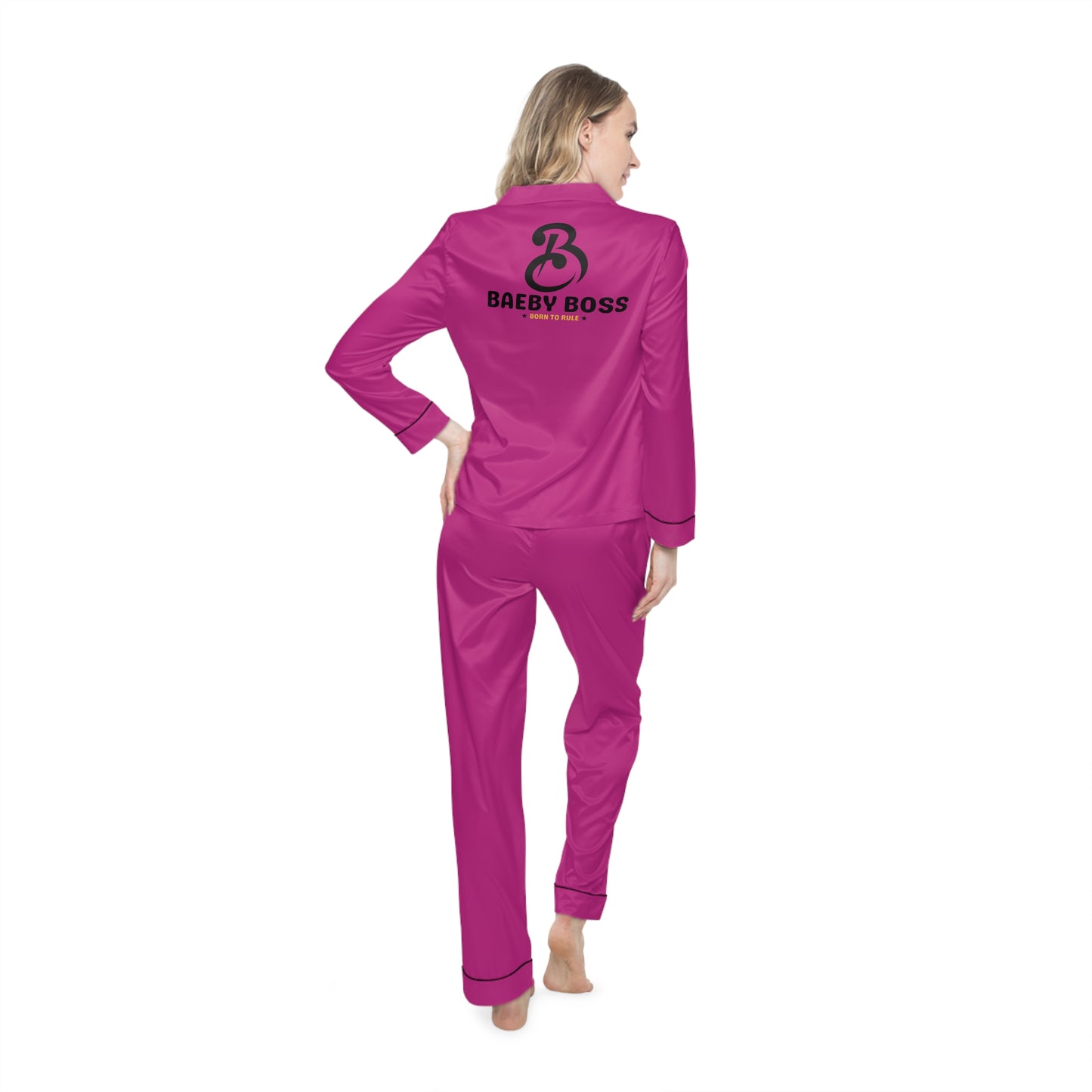 Baeby Boss Women's Satin Pajamas (Pink)