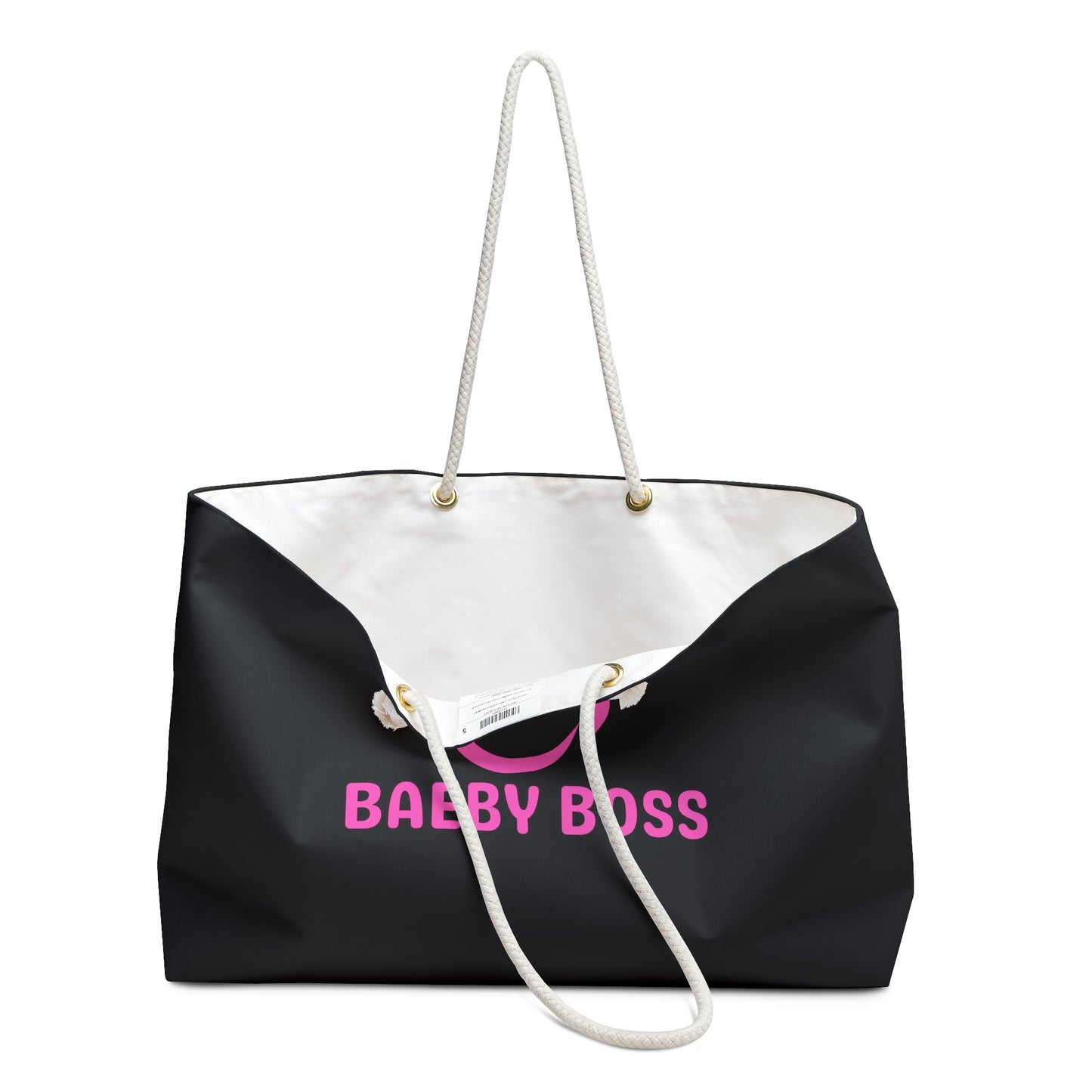 Baeby Boss Tote - Chic Weekender Bag Black pink