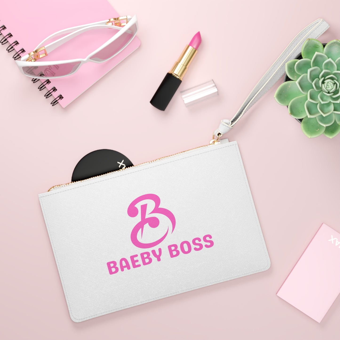 Baeby Boss Stylish Clutch Bag - White Pink