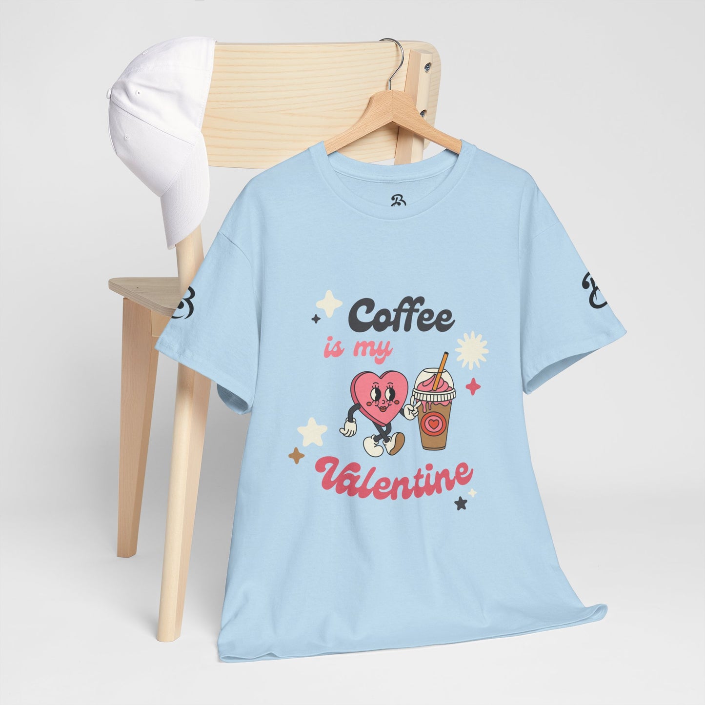 Coffee Is My Valentine Tee - Cute Unisex Cotton Shirt for Coffee Lovers