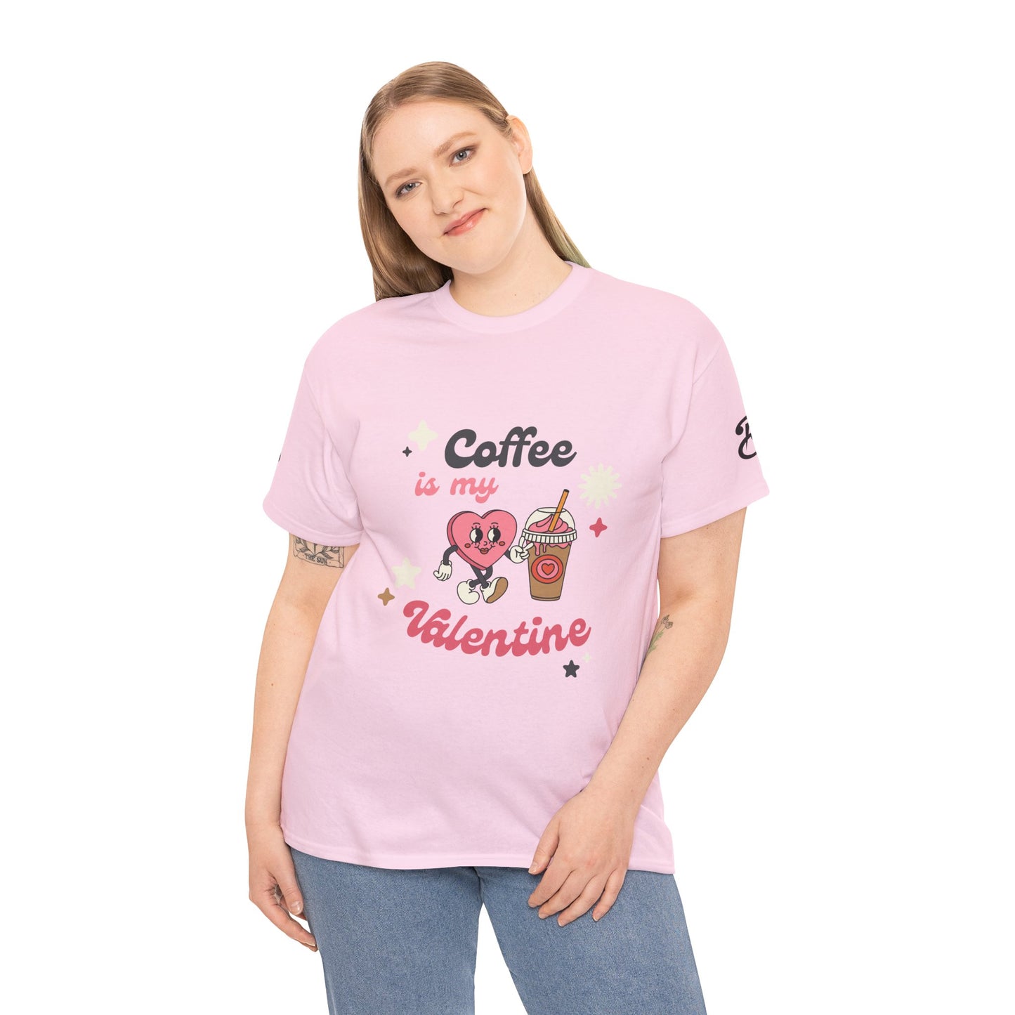 Coffee Is My Valentine Tee - Cute Unisex Cotton Shirt for Coffee Lovers