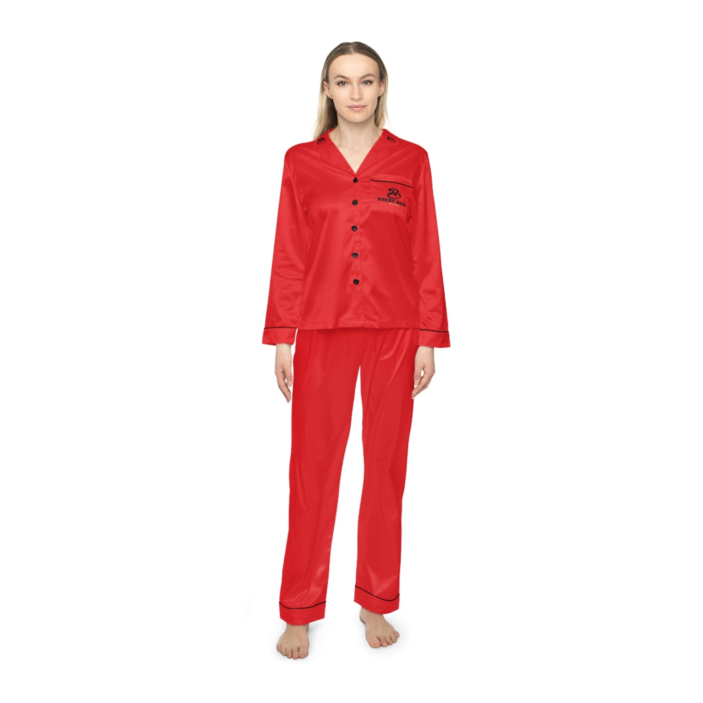 Baeby Boss Women's Satin Pajamas (Red)