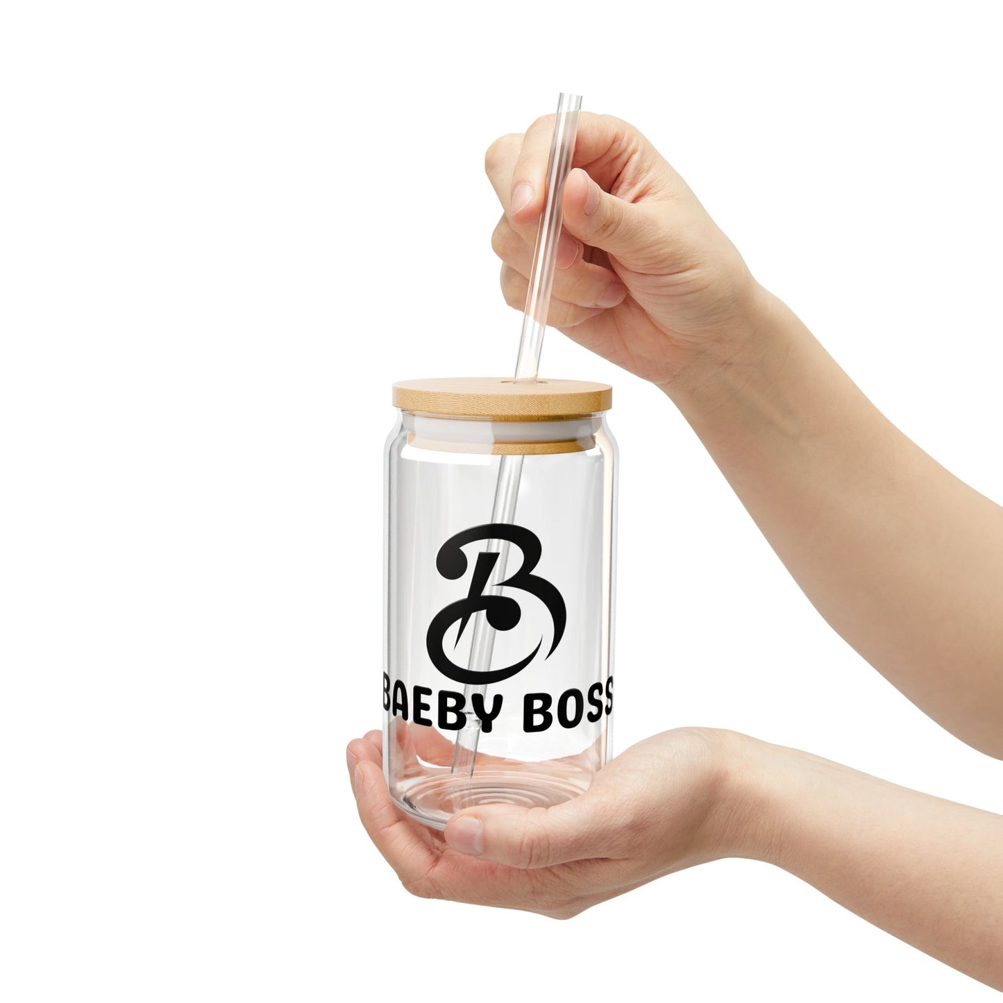 Baeby Boss Sipper Glass, 16oz - Stylish Drinkware Black